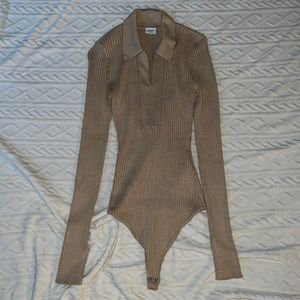 Abercrombie and Fitch ribbed, collared body suit. Size M